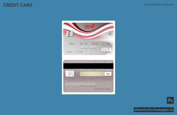 Beispielvorschau der Guinea UBA Bank Visa Platinum Karte